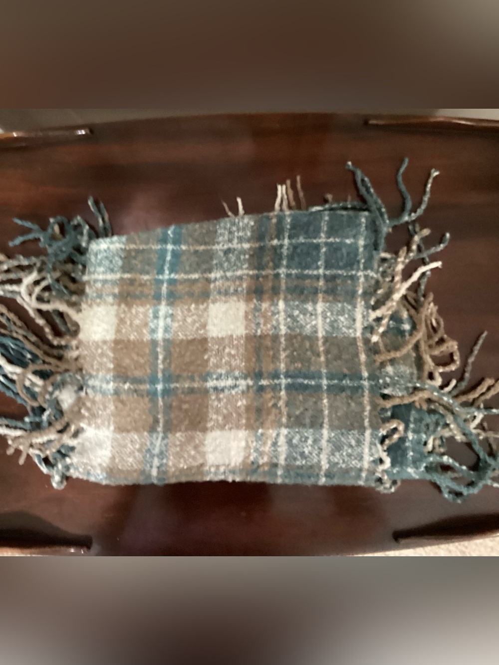 Cozy Plaid Fringed Infinity Scarf
